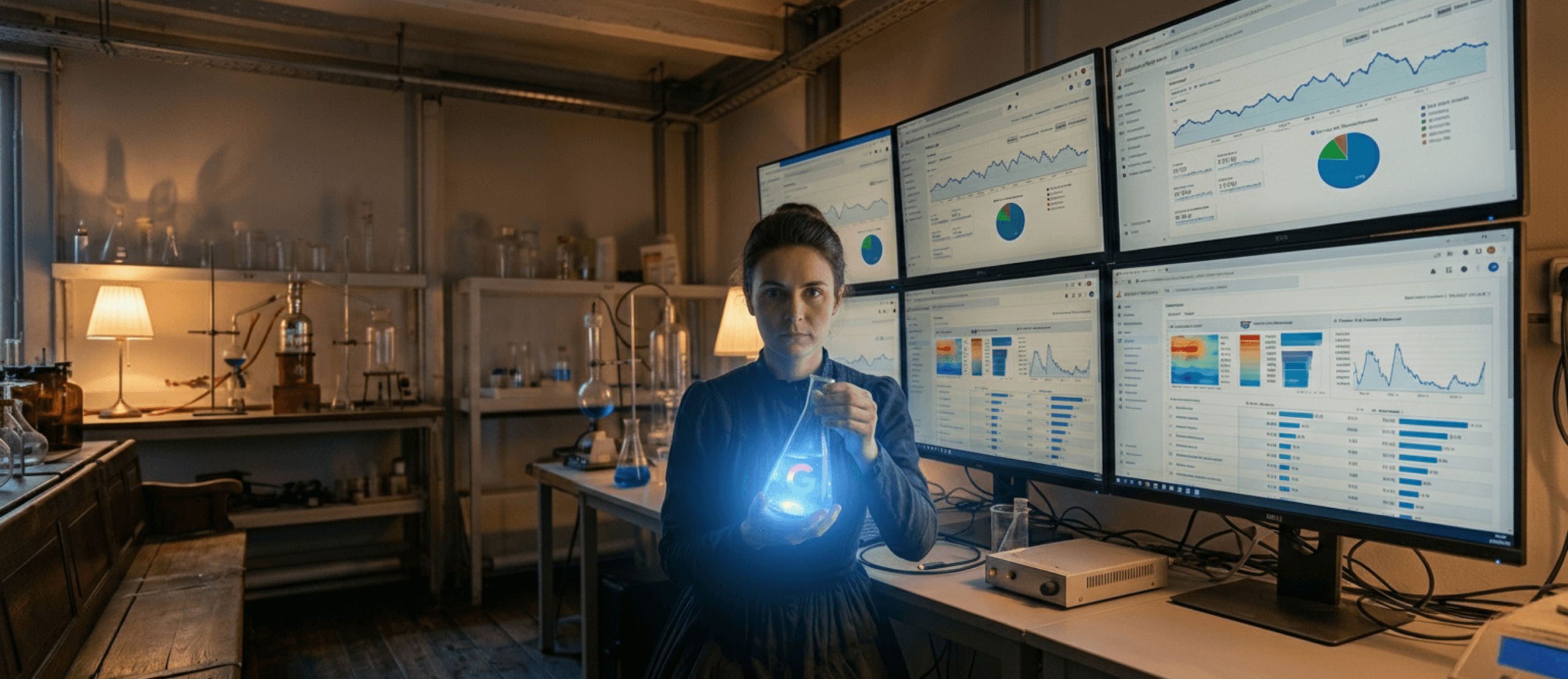 marie curie viendo como tu pagina web corporativa no tiene SEO